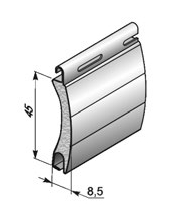 Профиль роллетный роликовой прокатки AR/45N цвет: серебристый металлик